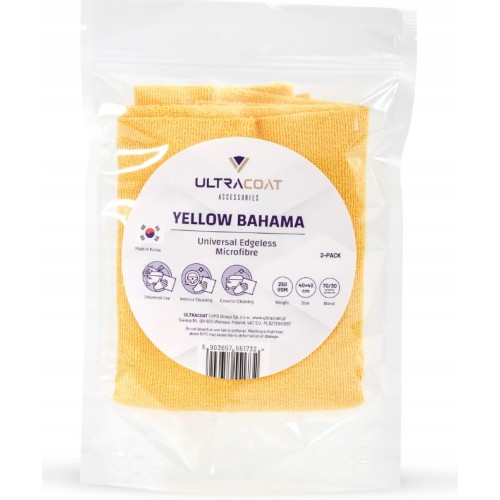 ULTRACOAT YELLOW BAHAMA -250 GSM MICROFIBRE 2 PACK